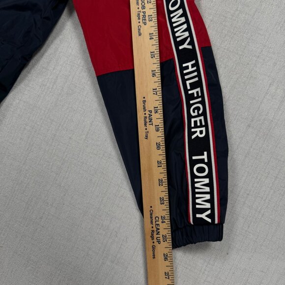 Tommy Hilfiger Windbreaker Jacket Colorblock Navy Red White Zip Front Size S - Picture 7 of 9